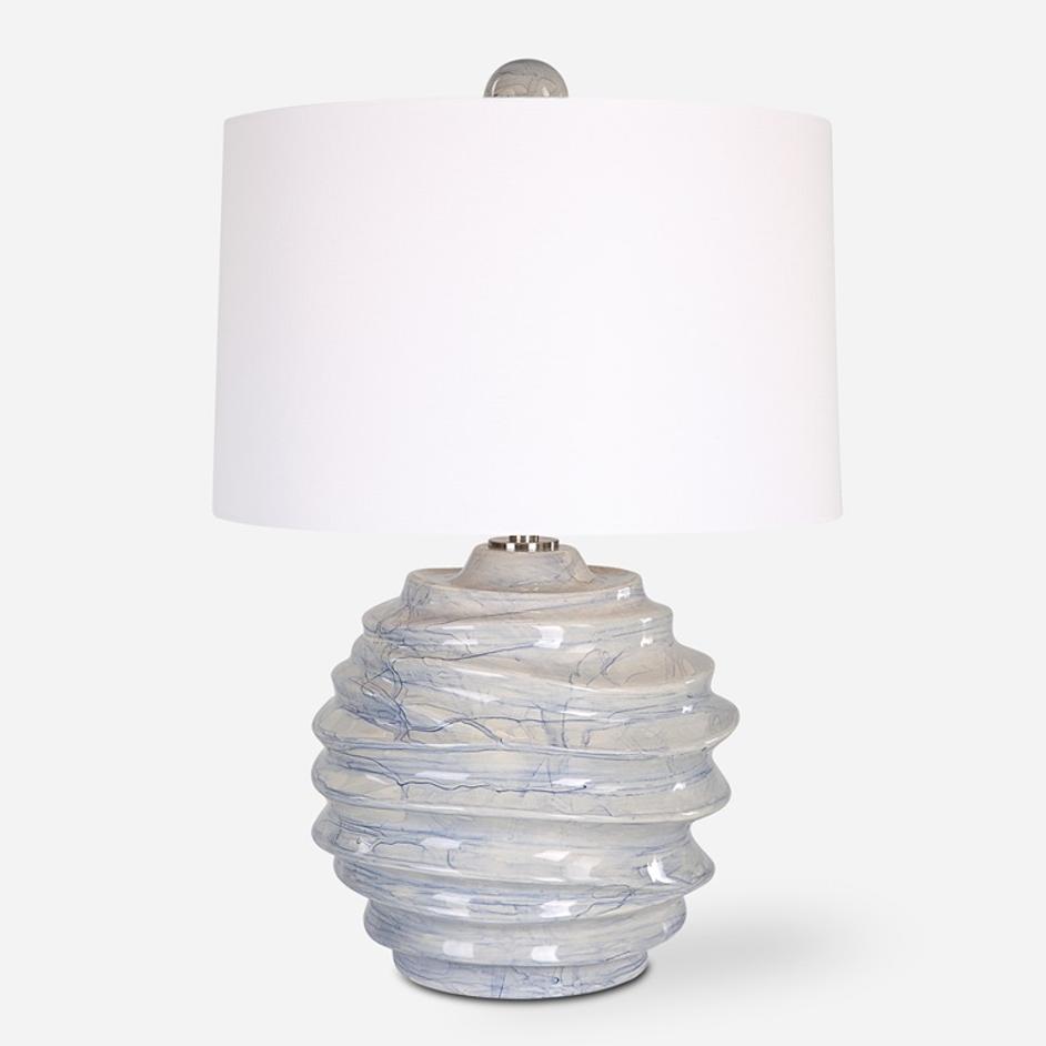 Waves Blue & White Accent Lamp by Uttermost
