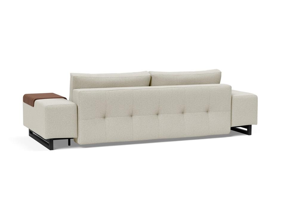 GRAND D.E.L. SLEEPER SOFA in MIXED DANCE NATURAL FABRIC WITH Black wood LEGS 527 by INNOVATION USA