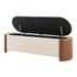 Alyssa Boucle/Faux Leather Storage Bench, Palladian Beige/Vintage Cider by New Pacific Direct