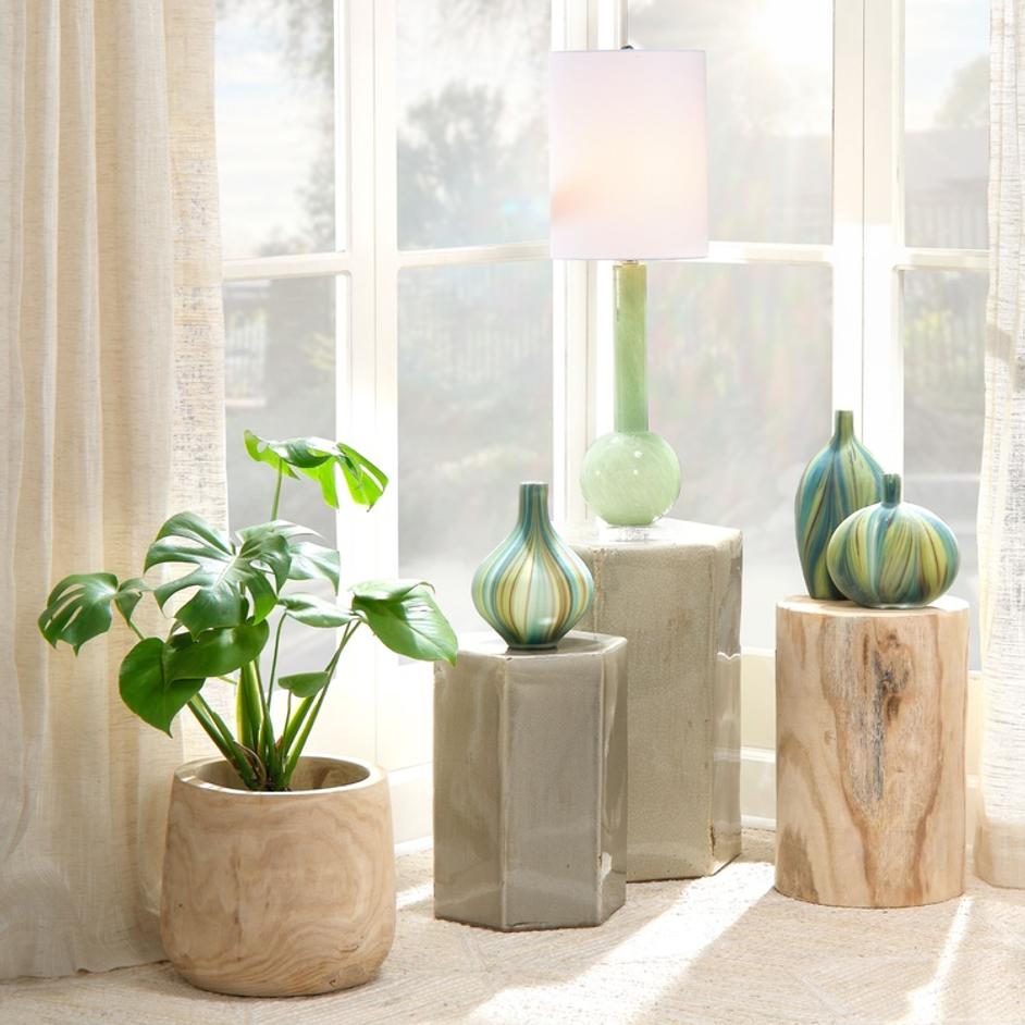 Porto Ceramic Indoor/Outdoor Side Table-Large, Pistachio by Jamie Young