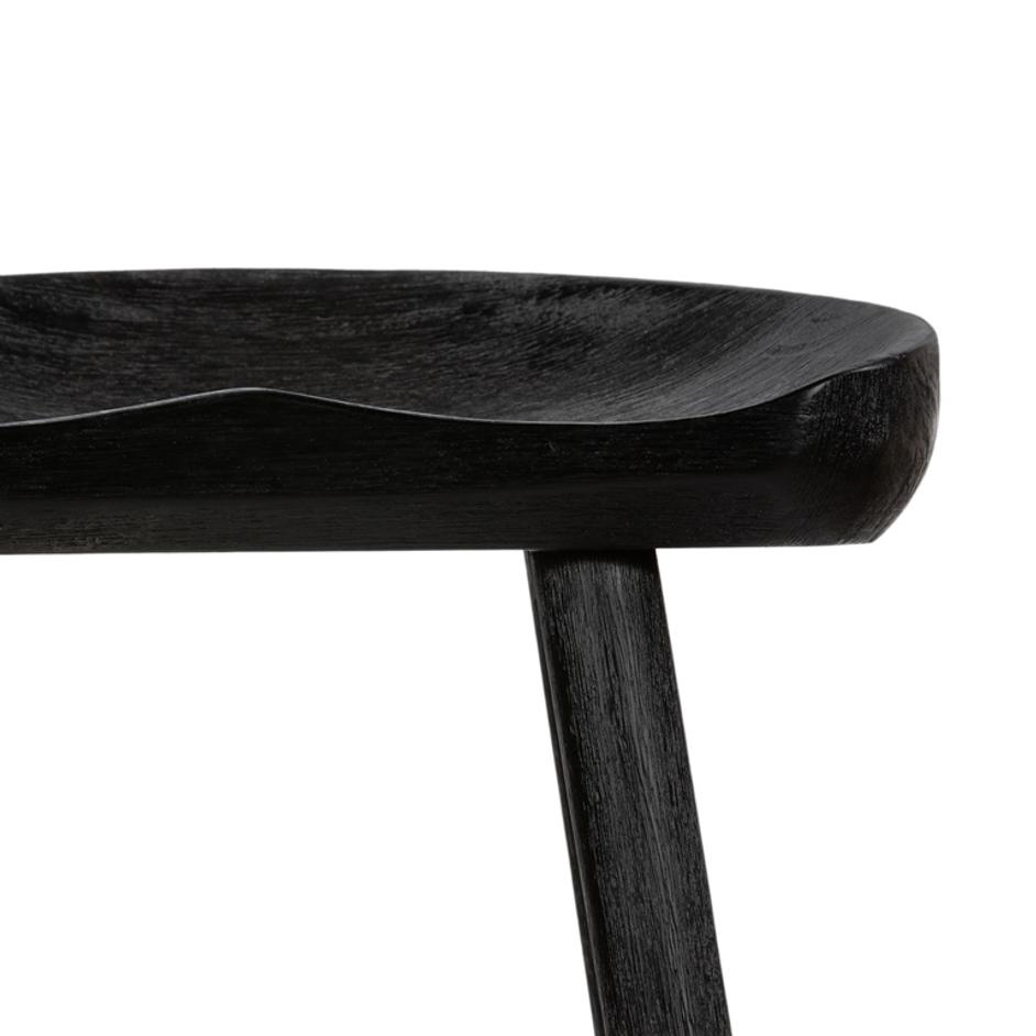 Barrett Stool In Matte Black Parawd In Counter by FOUR HANDS