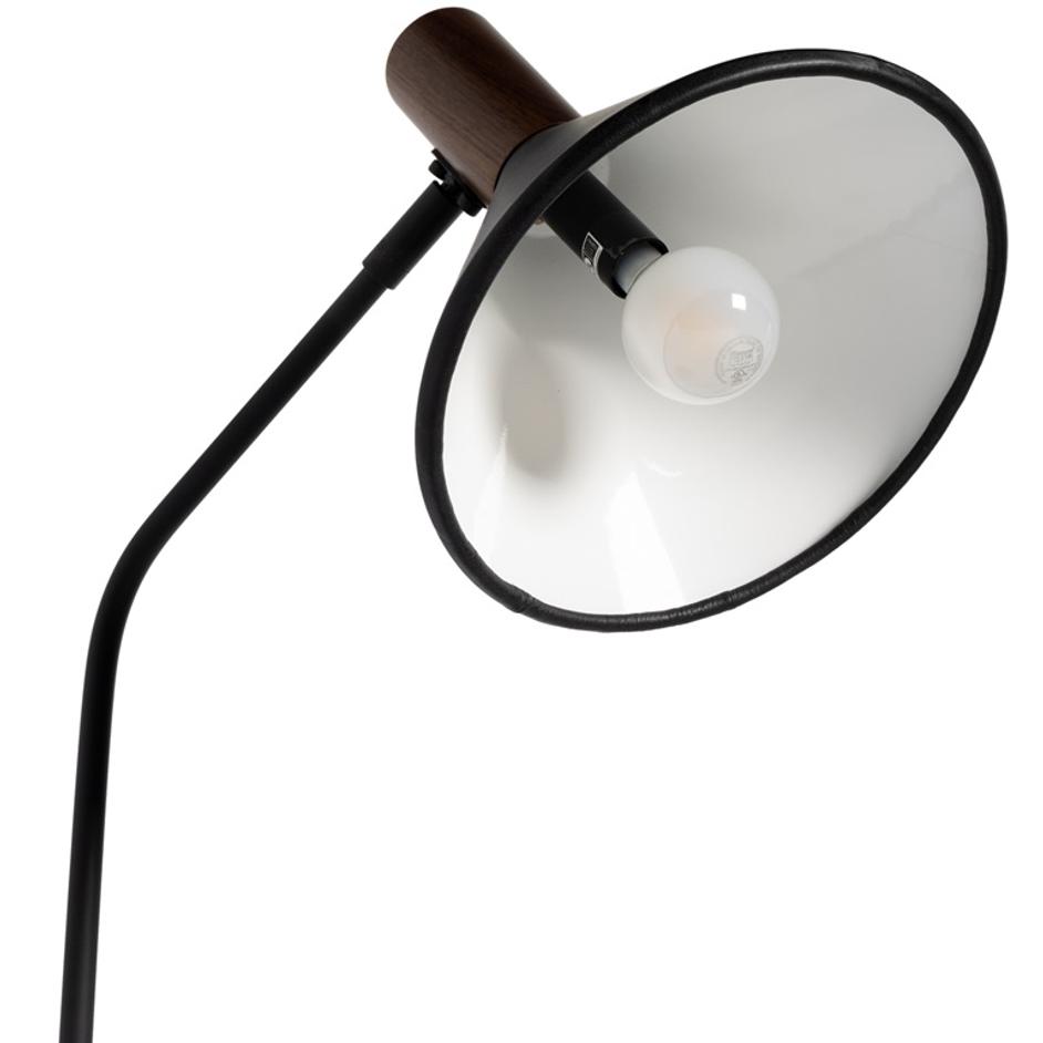 Cullen Task Lamp In Black Leather by FOUR HANDS