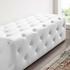 Carole 60" Tufted Button Entryway Faux Leather Bench In White by Modway Furniture