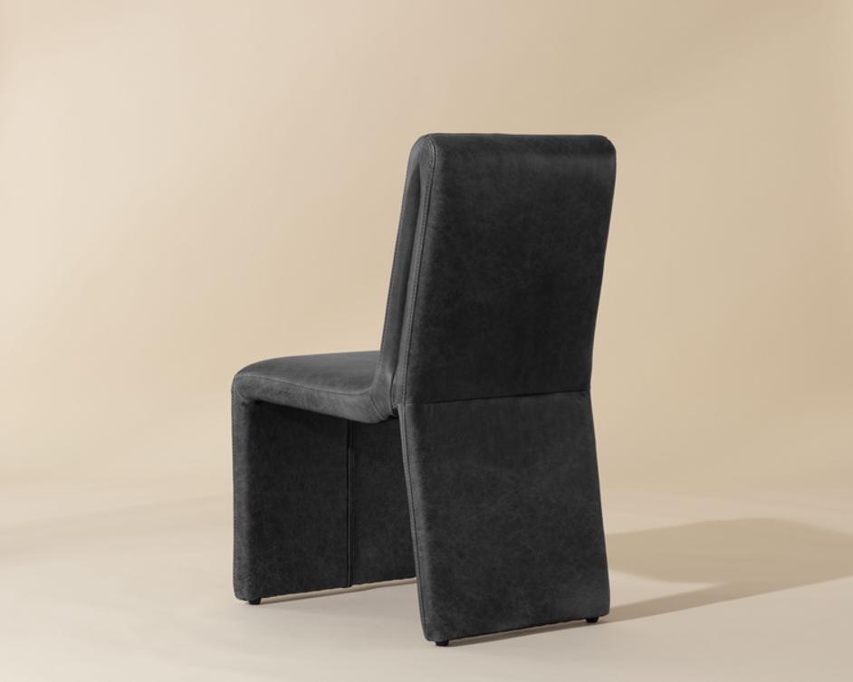 CASCATA DINING CHAIR - MARSEILLE BLACK LEATHER by Sunpan