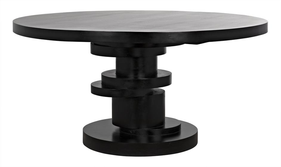 Hugo Dining Table, Hand Rubbed Black by Noir Furniture