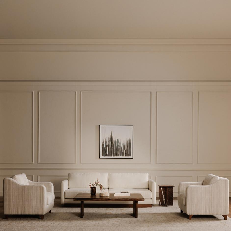 Hewitt Accent Chair Beige Stripe by Moes Home