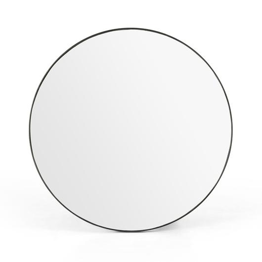 Bellvue Round Mirror In Rustic Black by FOUR HANDS