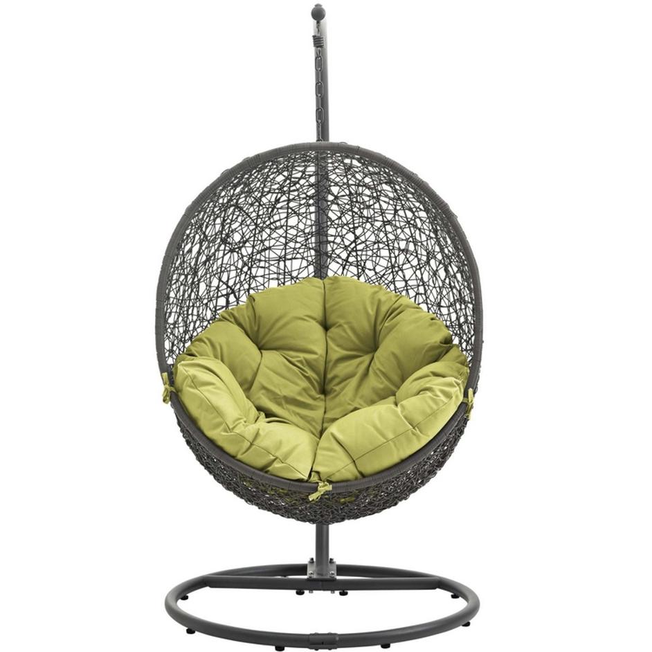 Segreto Outdoor Patio Swing Chair With Stand In Gray Peridot by Modway Furniture