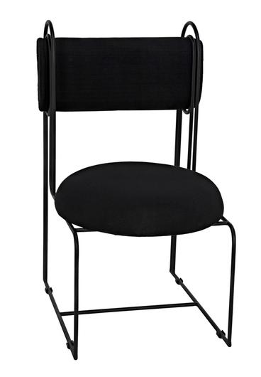 Daisy Metal Chair in Black Cotton by Noir Furniture