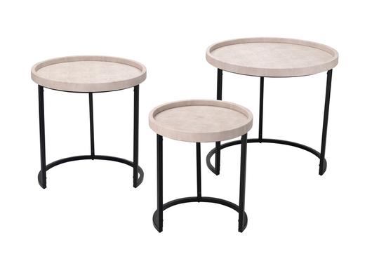 Maddox Faux Shagreen Nesting Tables (Set of 3), Cream by Jamie Young