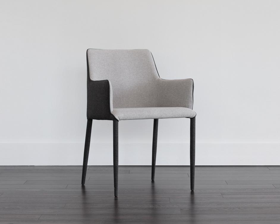 Renee Dining Armchair - Armour Grey / Dark Slate by Sunpan