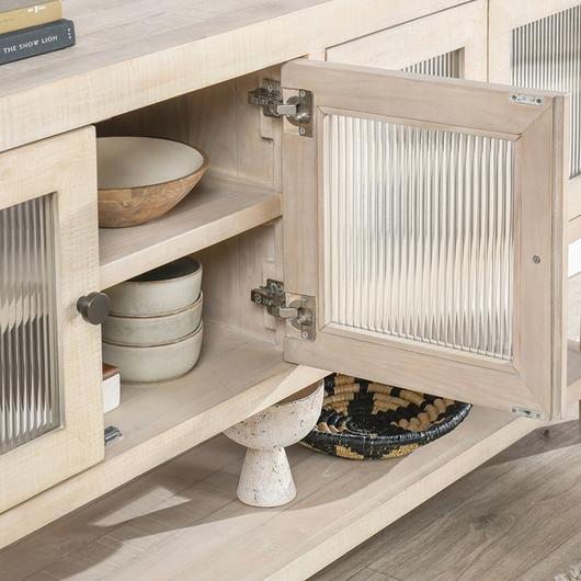 Tenno Reclaimed Wood 4Dr Cabinet White Washed by Classic Home