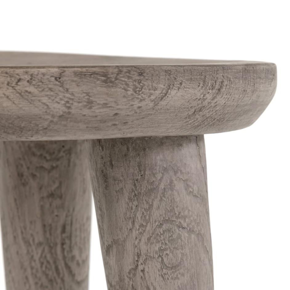 Zuri Round Outdoor End Table In Grey by FOUR HANDS