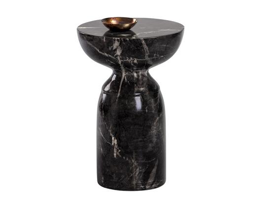 Goya End Table - Marble Look - Black by Sunpan
