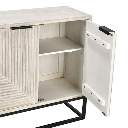 Flint Mango Wood 4Dr Cabinet Coastal White by Classic Home
