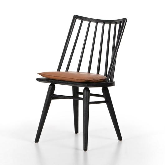 Lewis Windsor Chair W Cushion In Black Oak by FOUR HANDS