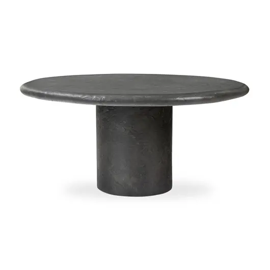 Bonnie Coffee Table In Textured Black Concrete by Four Hands