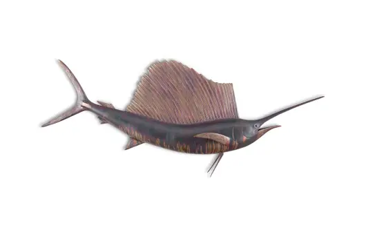 Sail Fish Wall Sculpture, Resin, Copper Patina Finish by PHILLIPS COLLECTION