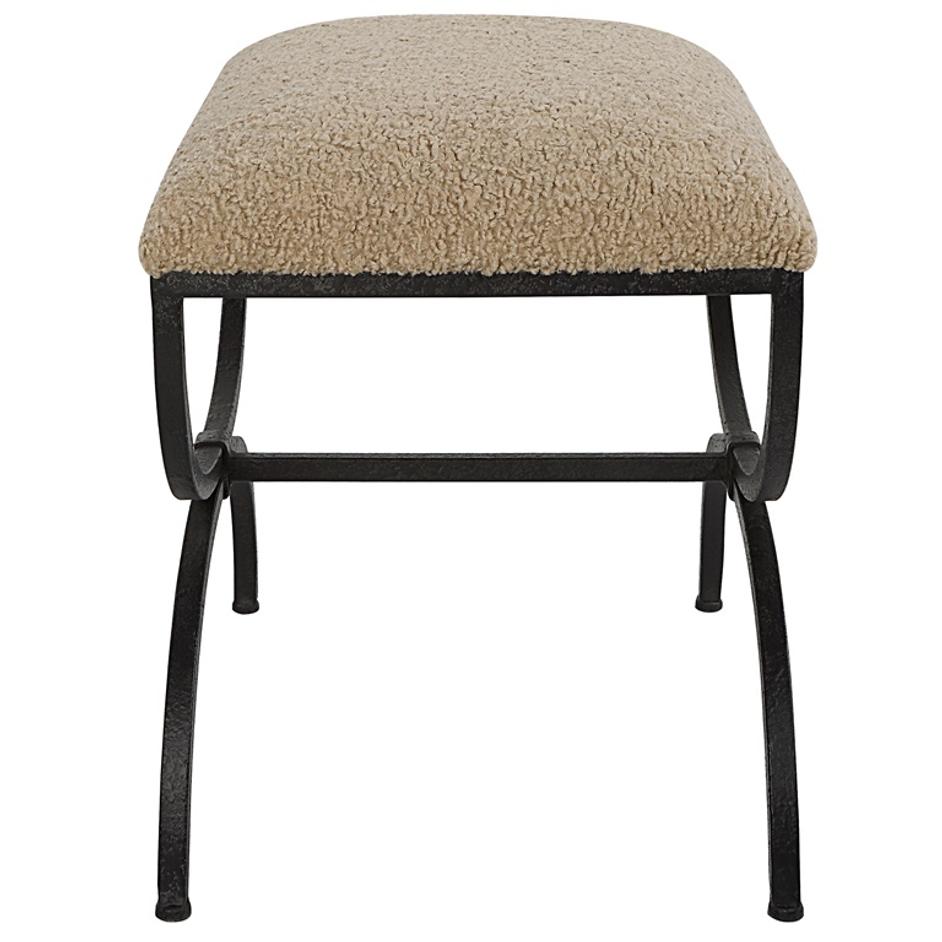 Hacienda Plush Latte Small Bench by Uttermost