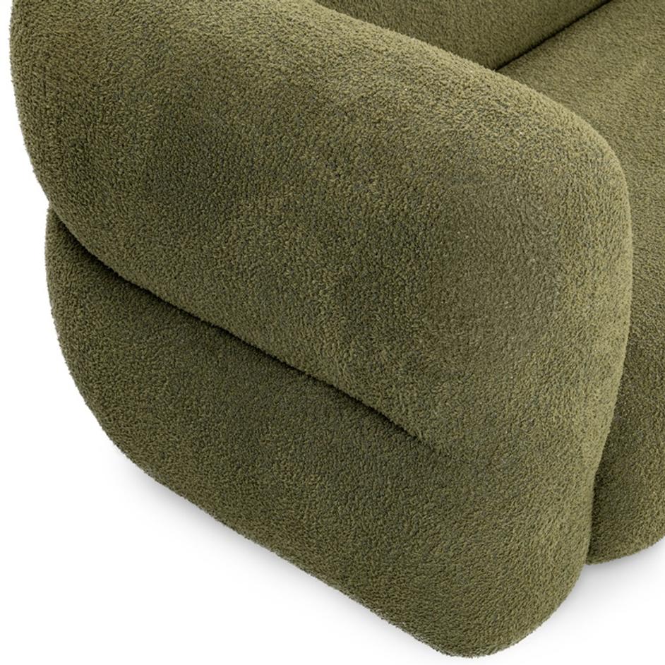 Faris Upholstered Sofa Dark Olive by Classic Home