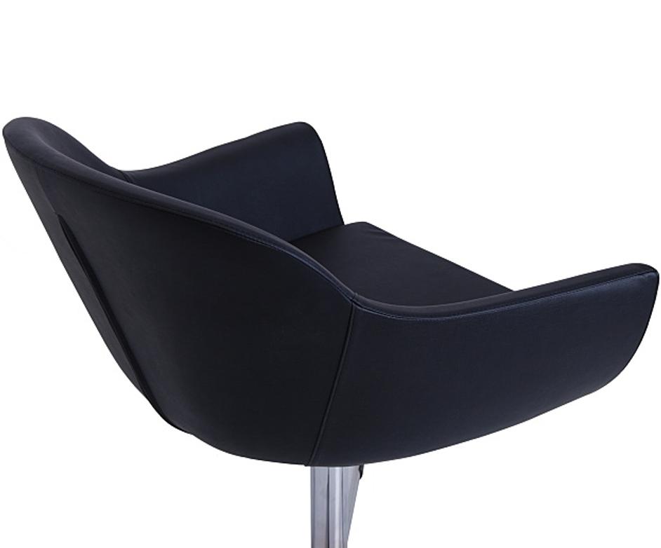 Chelsea Swivel Lounge In Black Leather by Nuans Design