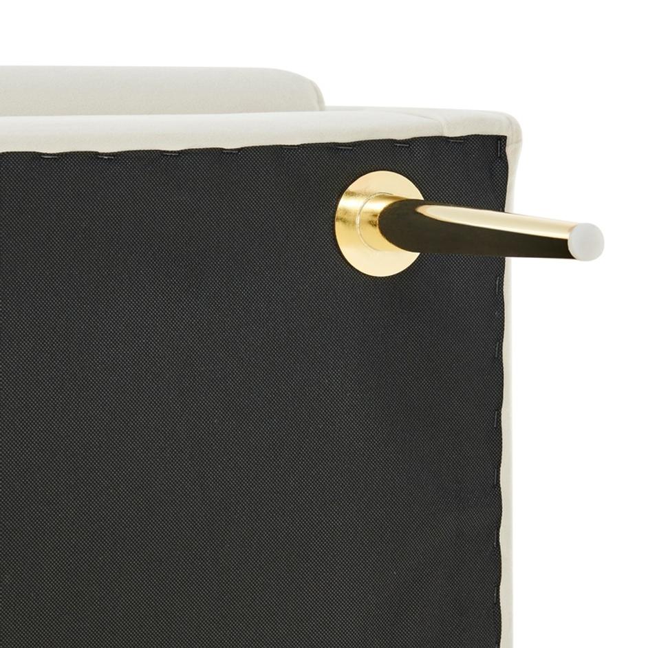 Marsha KD Velvet Bench, Dainty Cream by New Pacific Direct