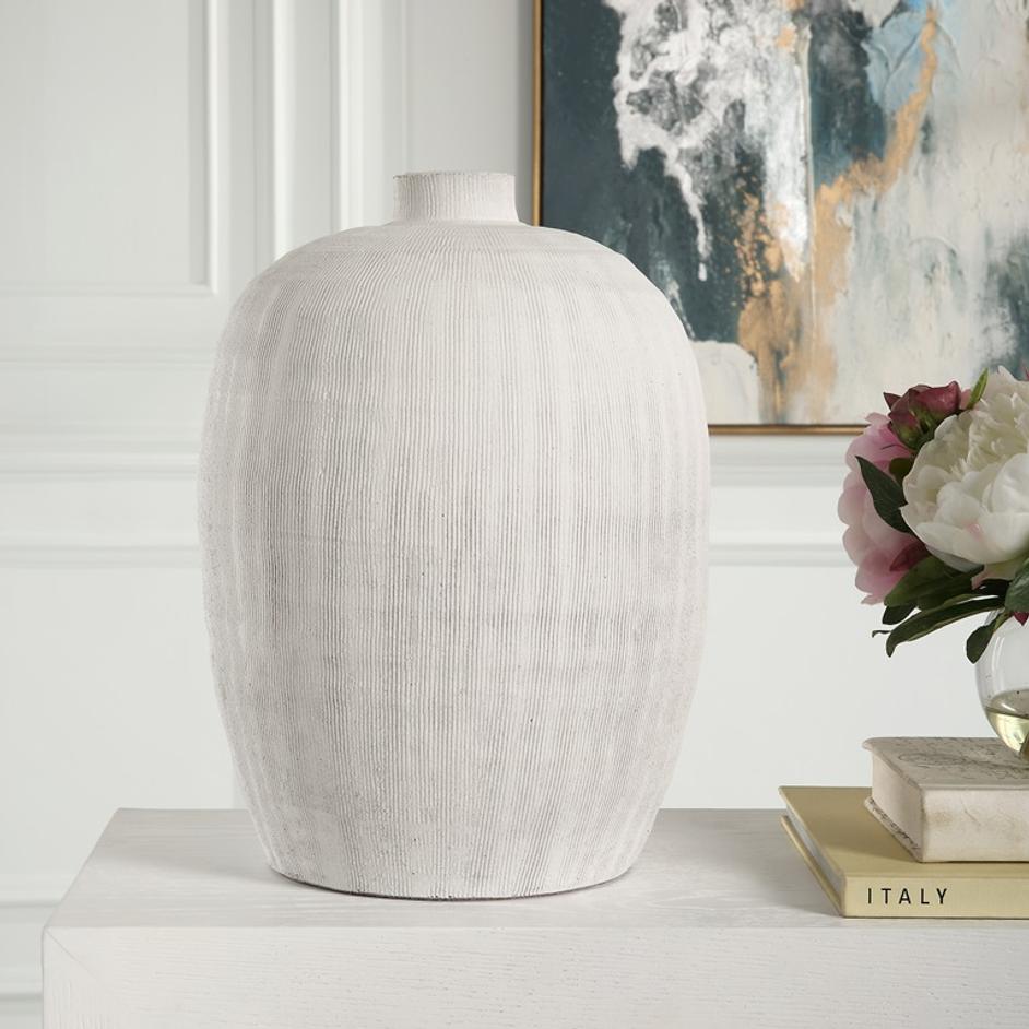 Floreana Medium White Vase by Uttermost