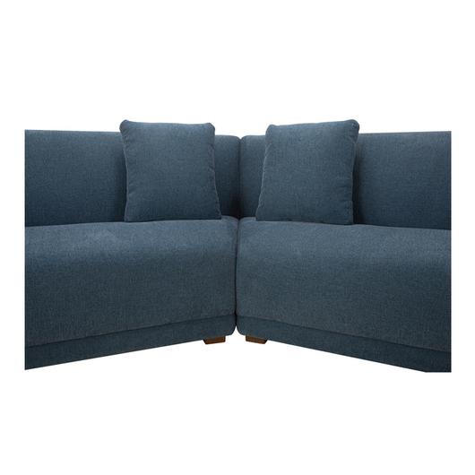 Fraser 3 Piece Modular Sectional with Wedge Slipper Deep Blue by Moes Home