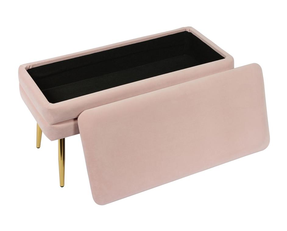 Ziva Blush Velvet Storage Bench by tov furniture