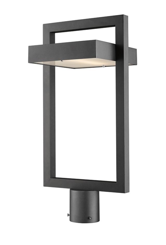 Luttrel 1 Light Outdoor Post Mount Fixture in Black Finish by Z-Lite