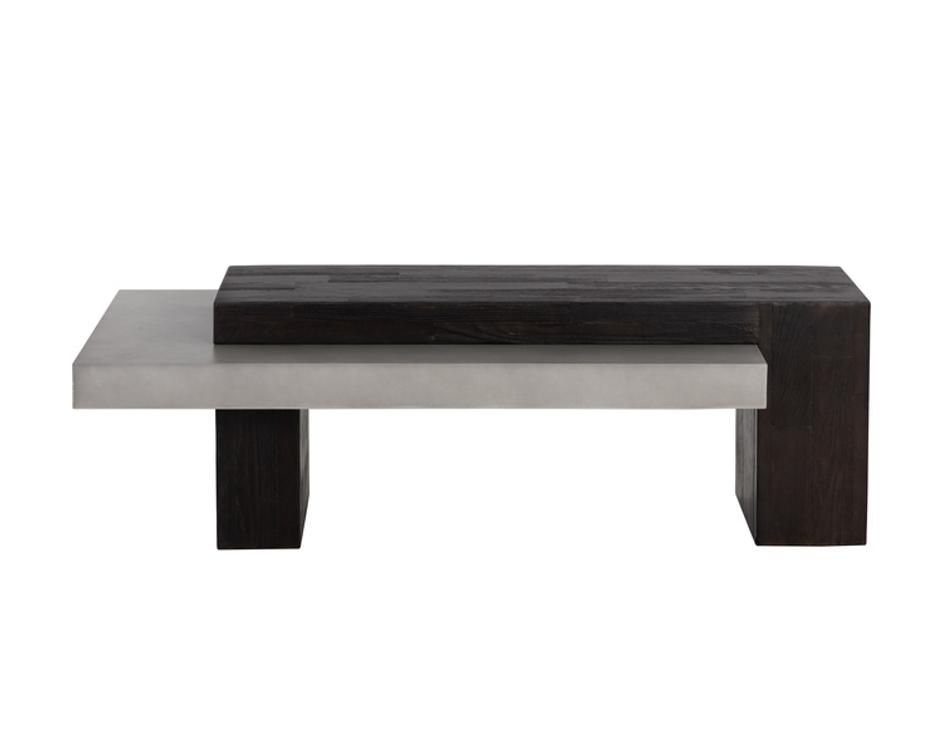 HERRIOT COFFEE TABLE - DARK BROWN / GREY by Sunpan