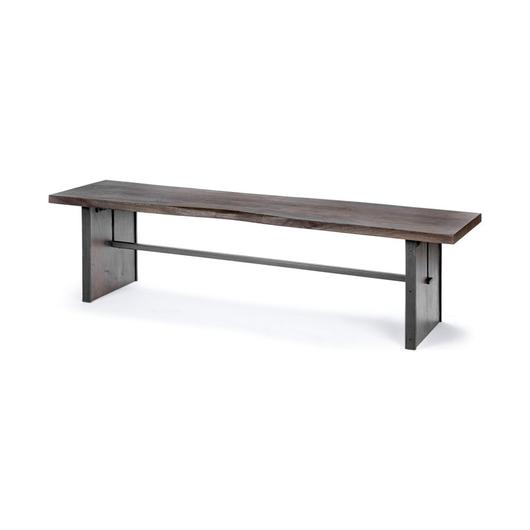 Ledger I 70L x 17W Brown Live-Edge Wooden Dining Bench by Mercana