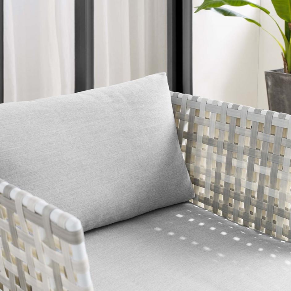 Concord Sunbrella® Basket Weave Outdoor Patio Aluminum Armchair In Taupe Gray by Modway Furniture