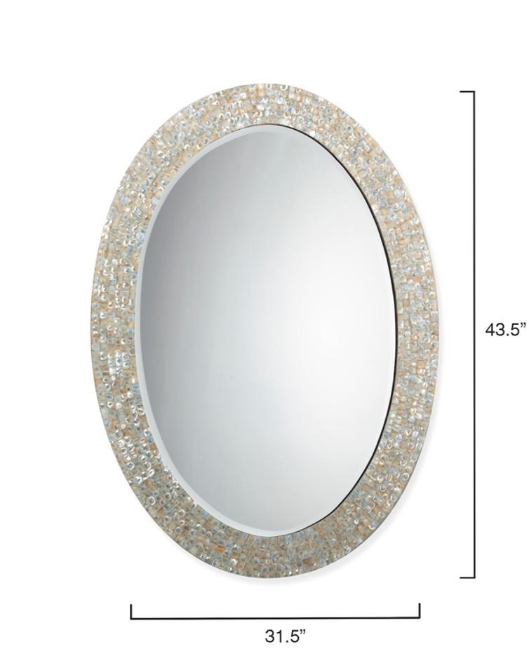 Large Oval Wall Mirror, Mother of Pearl by Jamie Young