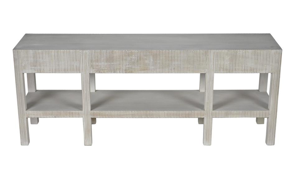 Conrad Mahogany and Veneer Console in White Wash Finish by Noir Furniture