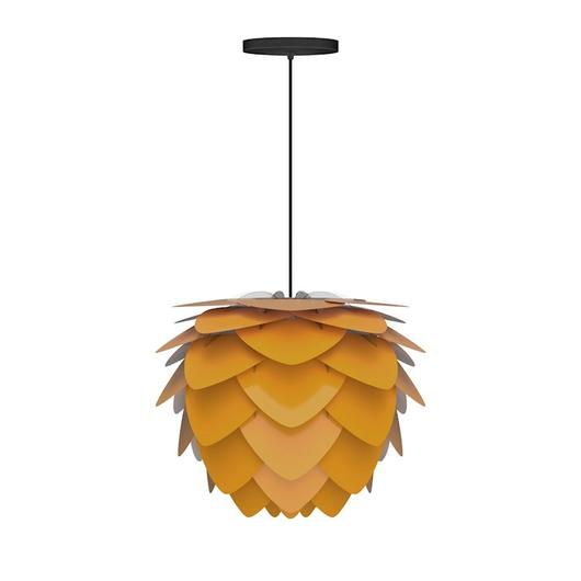 Aluvia Mini Hardwired Pendant in Saffron with Black Cord by UMAGE