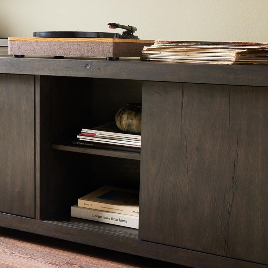 Laredo Media Console In Smoked Black Veneer by FOUR HANDS