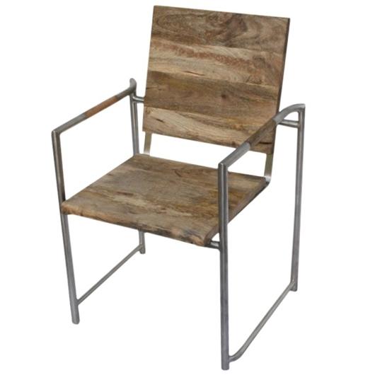 Wood & Metal Chair W/ Arms by BIDK Home