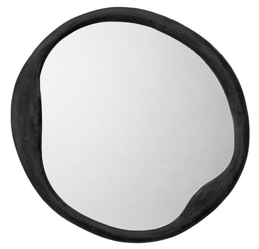 Organic Metal Round Wall Mirror, Antique Grey by Jamie Young