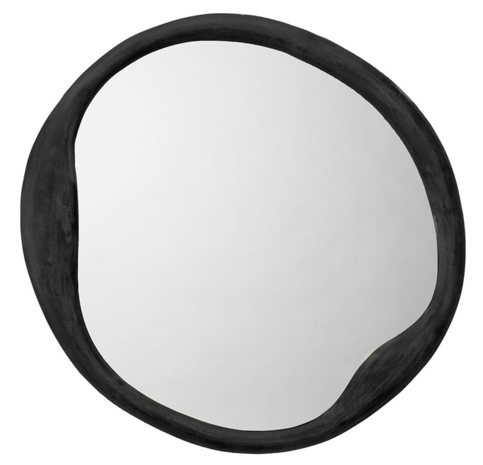 Organic Metal Round Wall Mirror, Antique Grey by Jamie Young