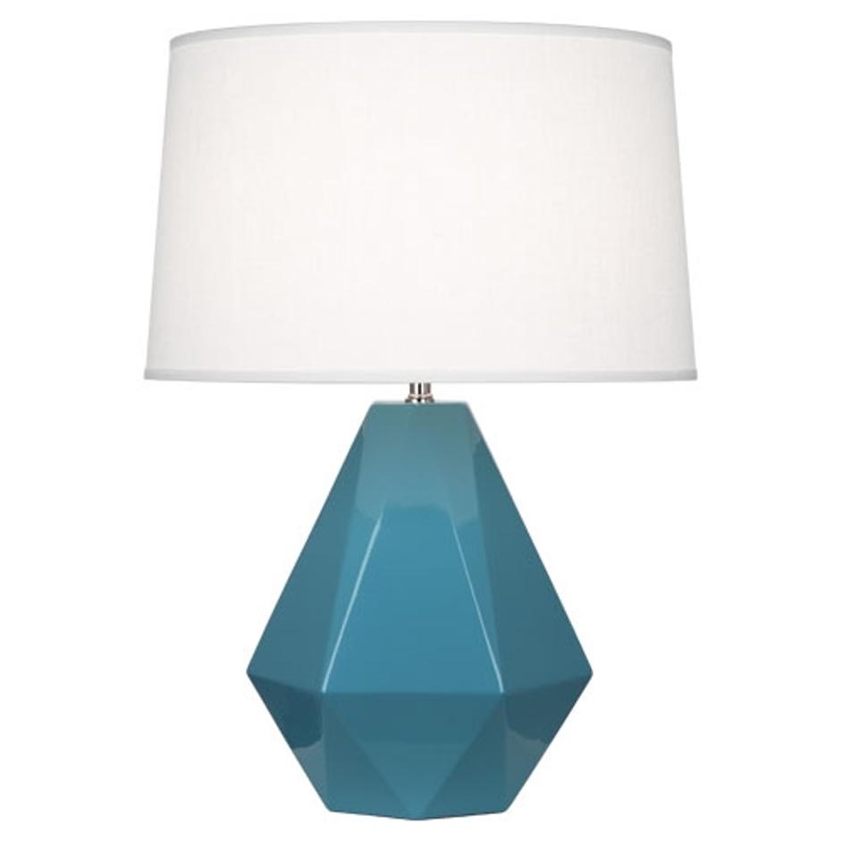 Steel Blue Delta Table Lamp by ROBERT ABBEY