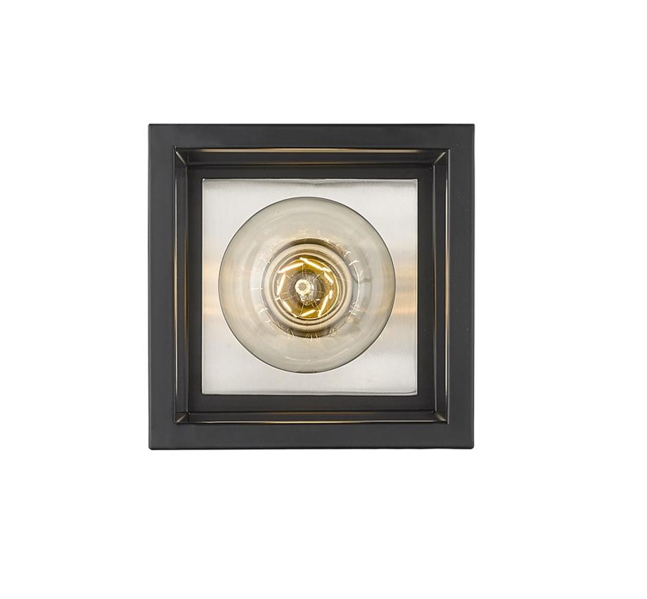 Kube 1 Light Wall Sconce in Matte Black + Brushed Nickel Finish by Z-Lite