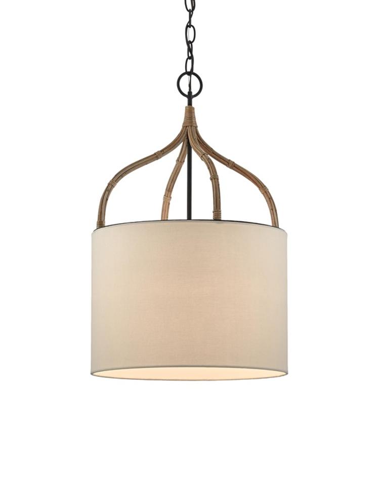 Dunning Pendant In Blacksmith & Natural by Currey & Company