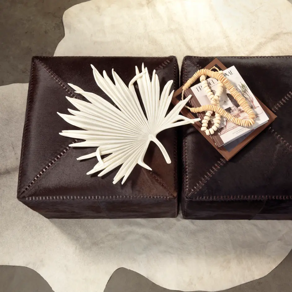 Espresso Hair on Hide Ottoman, Large by Jamie Young
