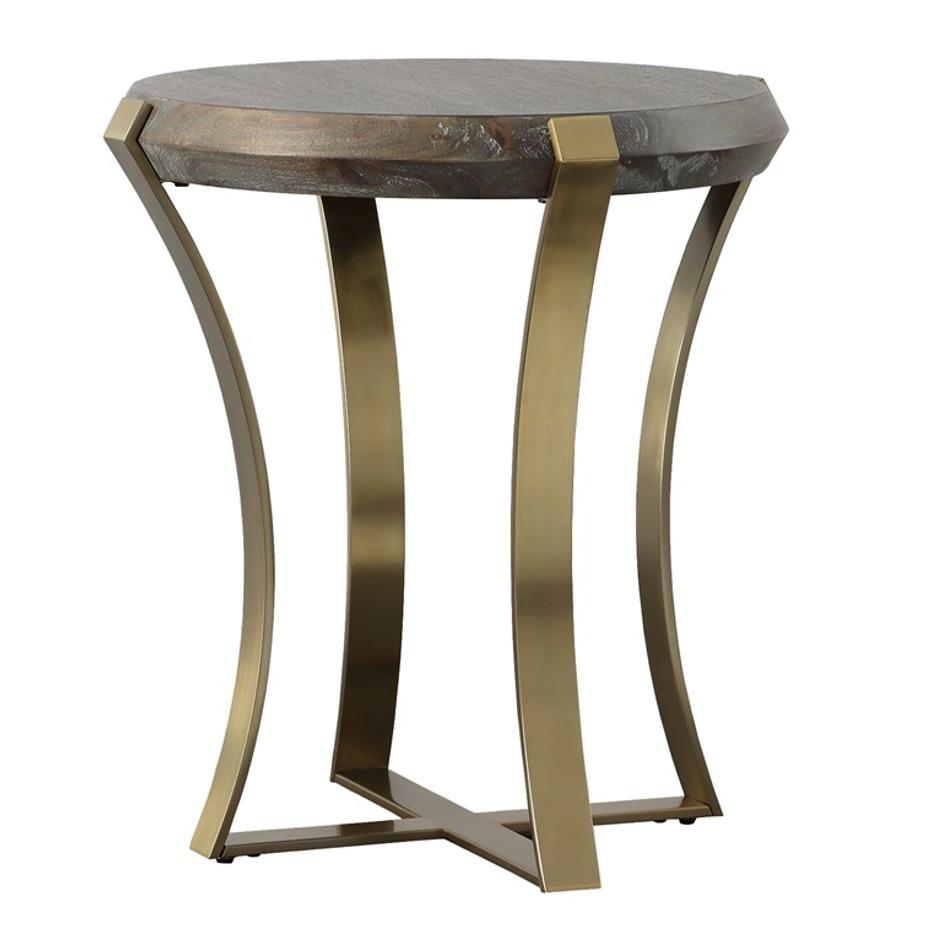 Unite Brass Leg Wood Side Table by Uttermost