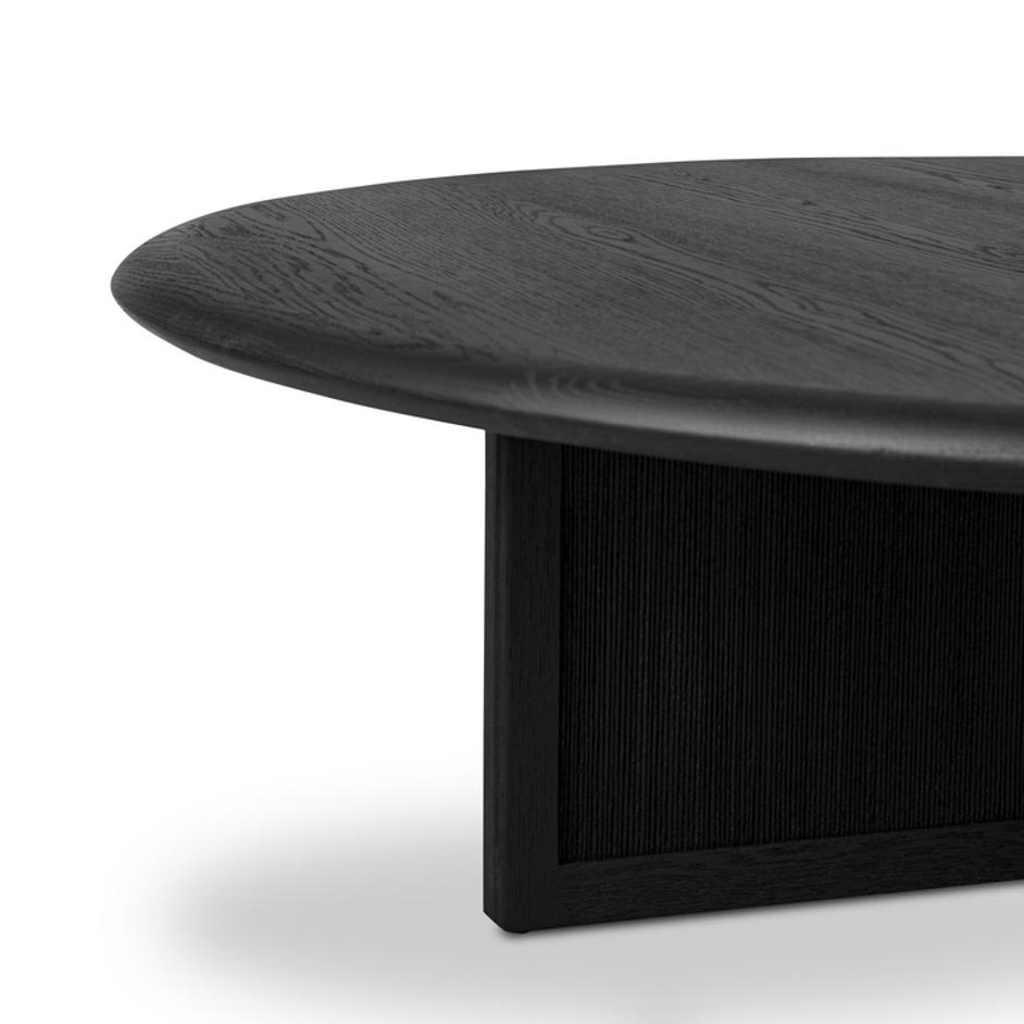 Rosenell Round Coffee Table - Black Oak Veneer by Four Hands
