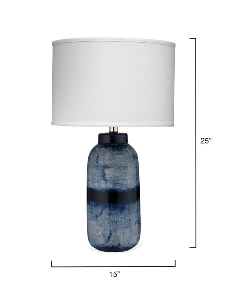 Batik Ceramic Table Lamp with Linen Shade by Jamie Young