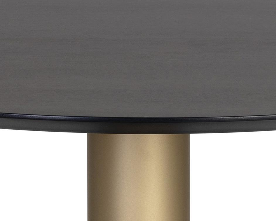 Monaco Dining Table - Gold - Grey Marble / Charcoal Grey - 48" by Sunpan