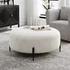 Arles Large Plush White Ottoman by Uttermost
