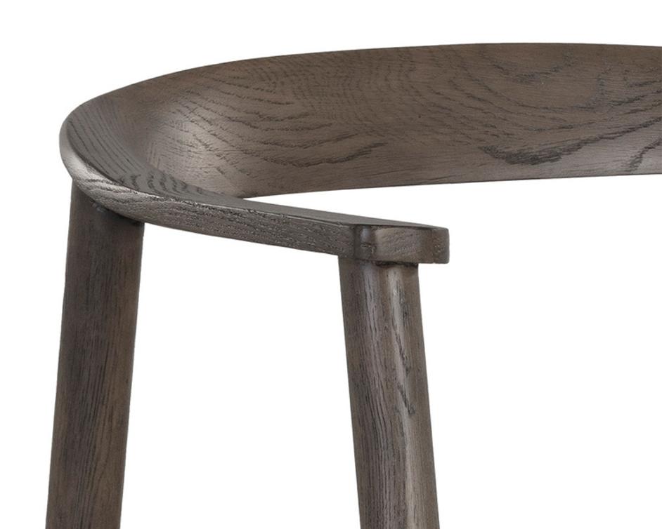 JEREMY DINING ARMCHAIR - DARK BROWN - BELFAST HEATHER GREY by Sunpan